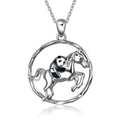 925 Sterling Silver Horse and Panda Running Horse Pendant